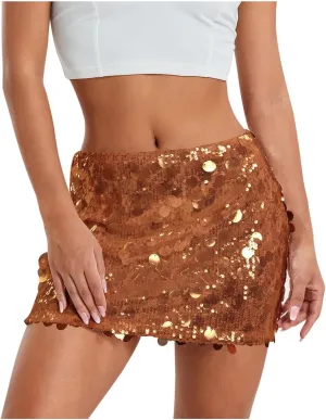 A Line Skirt for Party Low Rise Sequin Trendy Y2K Slim Fit Mini Skirts for Women Fashion Stylish Dance Clubwear