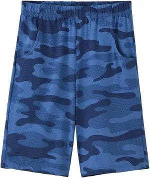 ACESTAR Boys Camouflage Athletic Shorts - Quick Dry Active Youth Printed Camo Core Mesh Sport Shorts with Pockets