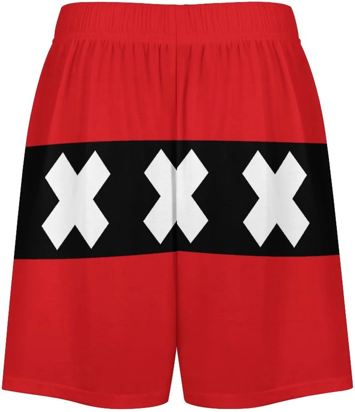 Amsterdam Flag Mens Pajama Shorts Elastic Waistband Bottoms Lounge Sleep Shorts with Pockets