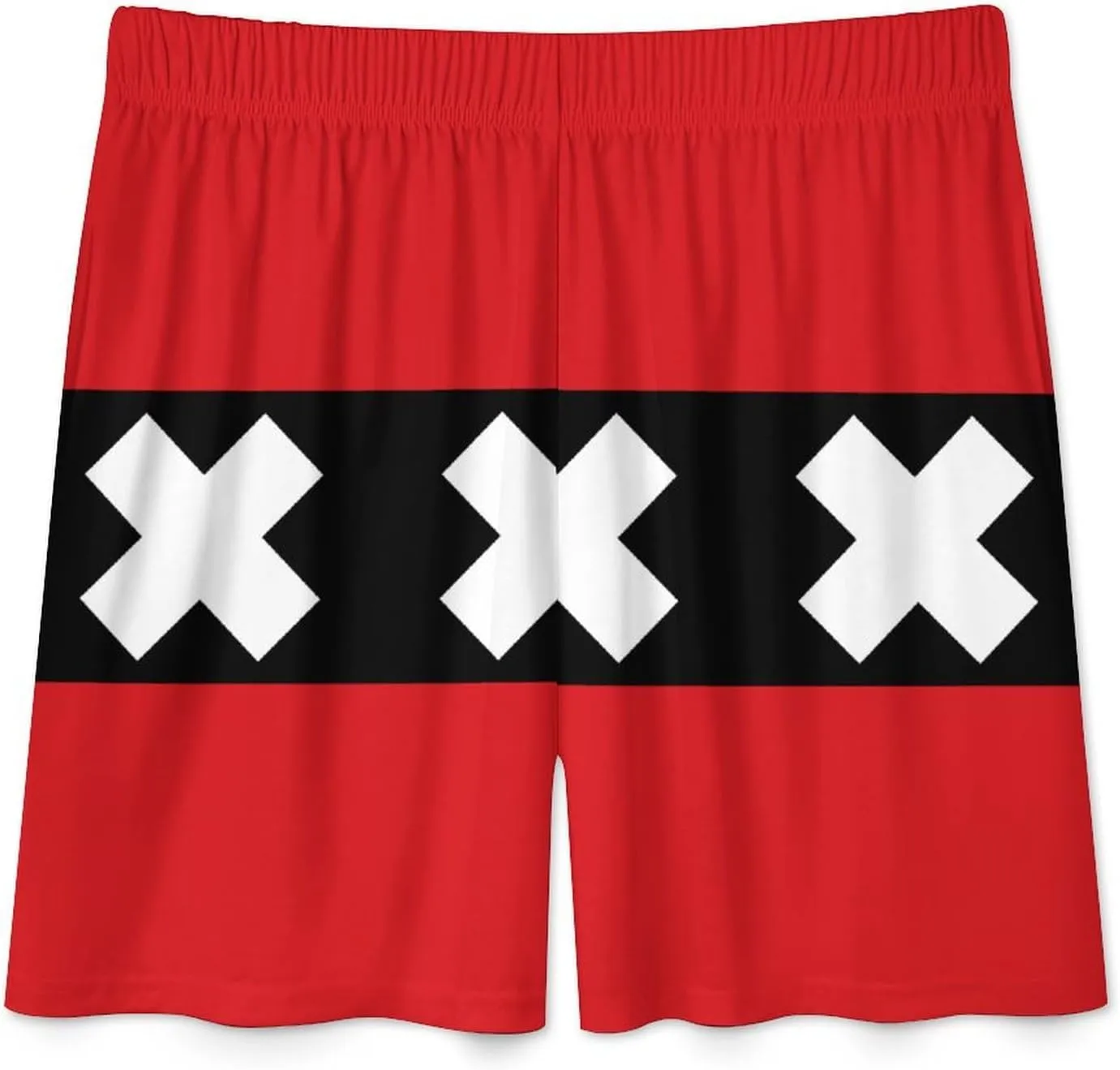 Amsterdam Flag Mens Pajama Shorts Elastic Waistband Bottoms Lounge Sleep Shorts with Pockets