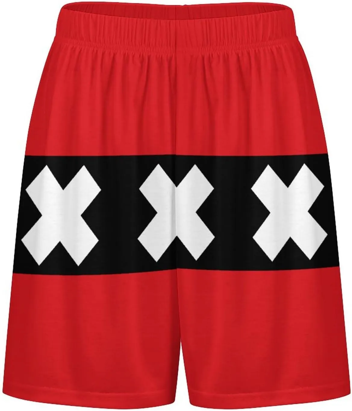 Amsterdam Flag Mens Pajama Shorts Elastic Waistband Bottoms Lounge Sleep Shorts with Pockets