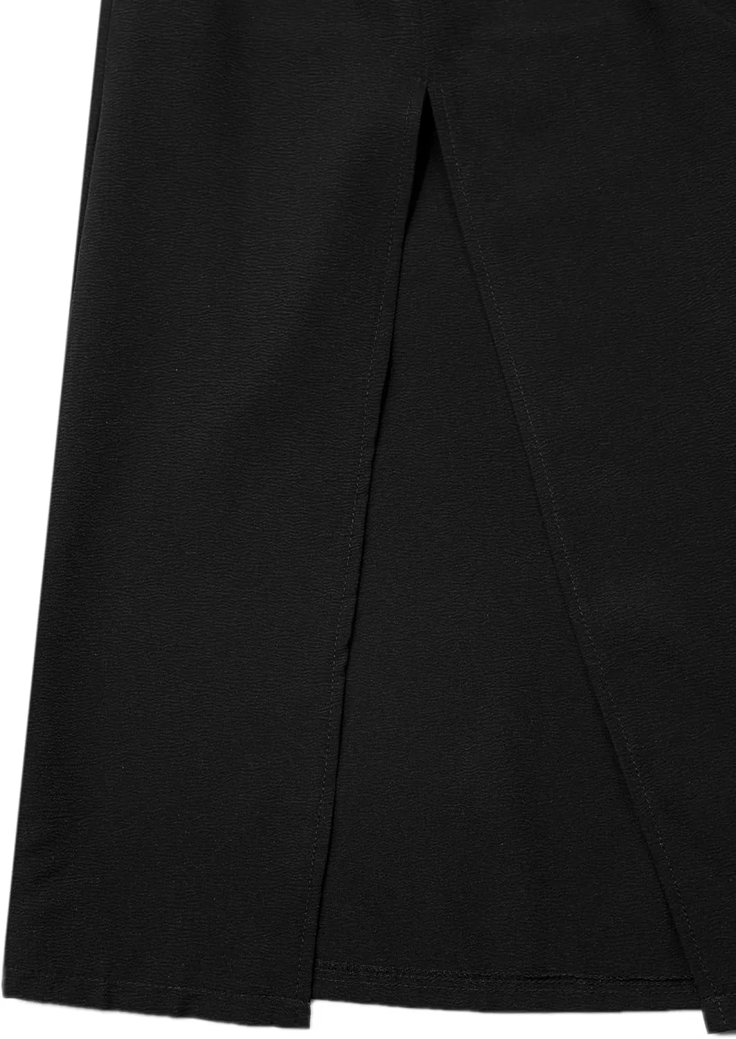 Avanova Women Slit Split High Waist Pleated Long Skirt Elastic Flowy Midi Skirt