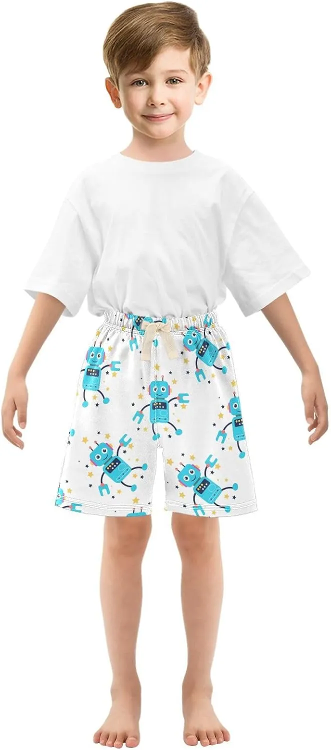 Baby Boys Shorts Cute Robots Stars Toddler Printed Jogger Shorts Kids Pants 2T