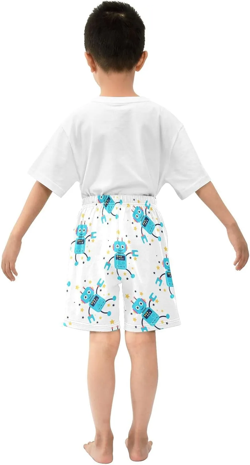 Baby Boys Shorts Cute Robots Stars Toddler Printed Jogger Shorts Kids Pants 2T