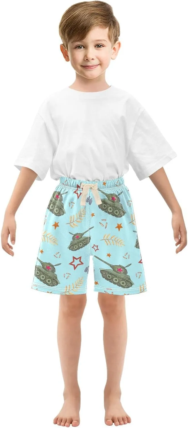 Baby Boys Shorts Green Tank Stars Toddler Printed Jogger Shorts Kids Pants 2T