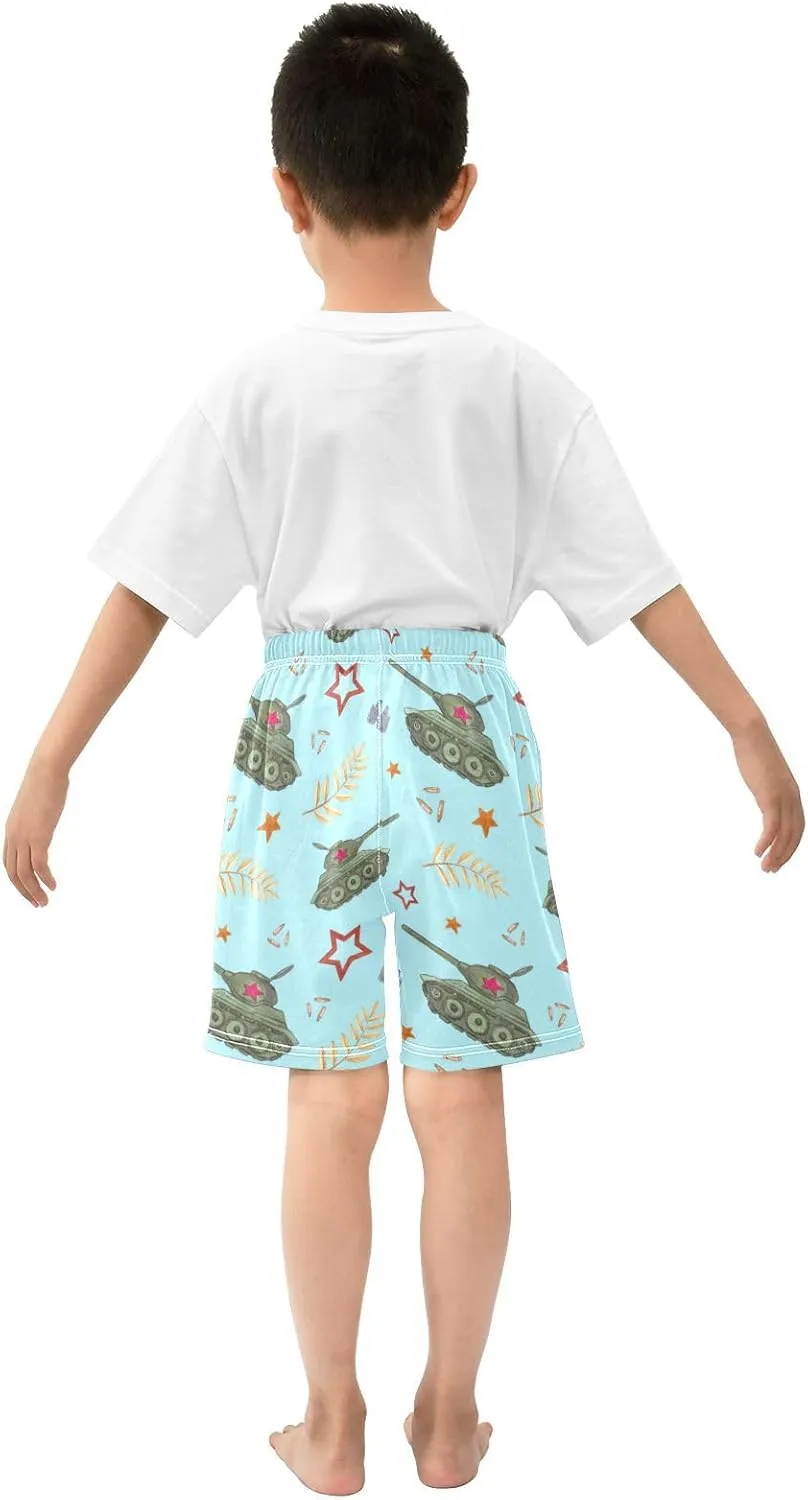 Baby Boys Shorts Green Tank Stars Toddler Printed Jogger Shorts Kids Pants 2T