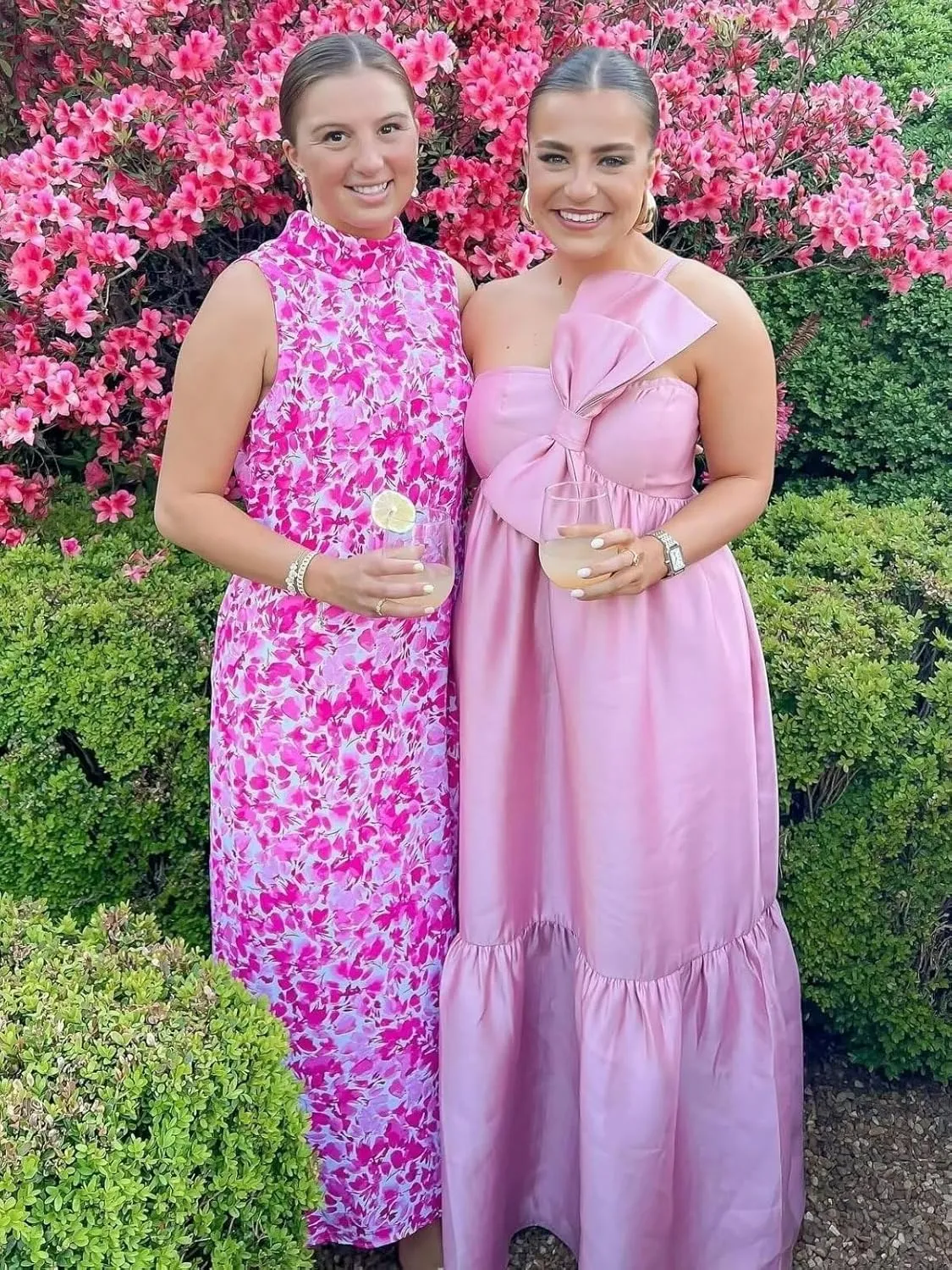 BANTRATIC One Shoulder Bridesmaid Dresses with Bow Pocket Empire Waist Maternity Dresses Formal Wedding Guest Party Gown