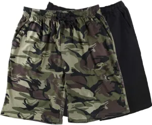 Bintangor Men's Pajama Shorts 100% Cotton Sleep Knit Elastic Waistband Lounge Wear pj Shorts 2 Pack