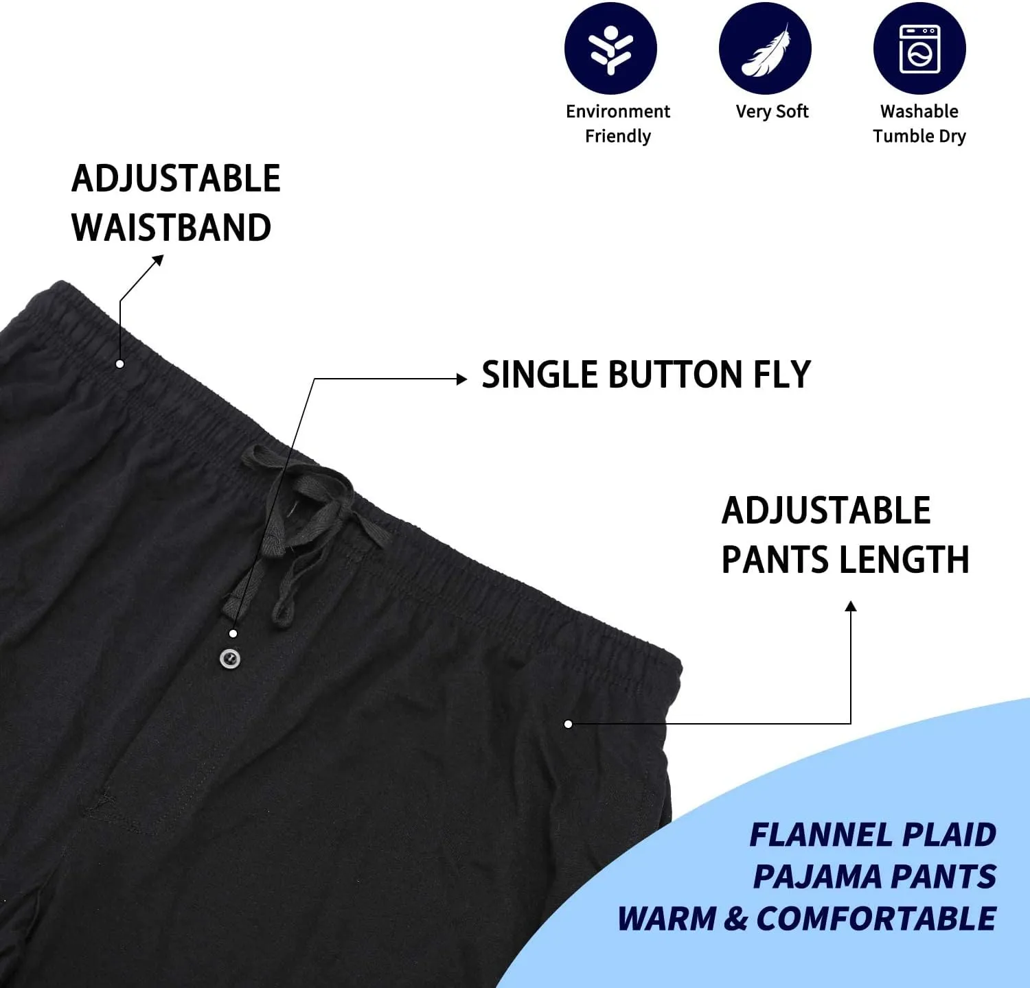 Bintangor Men's Pajama Shorts 100% Cotton Sleep Knit Elastic Waistband Lounge Wear pj Shorts 2 Pack