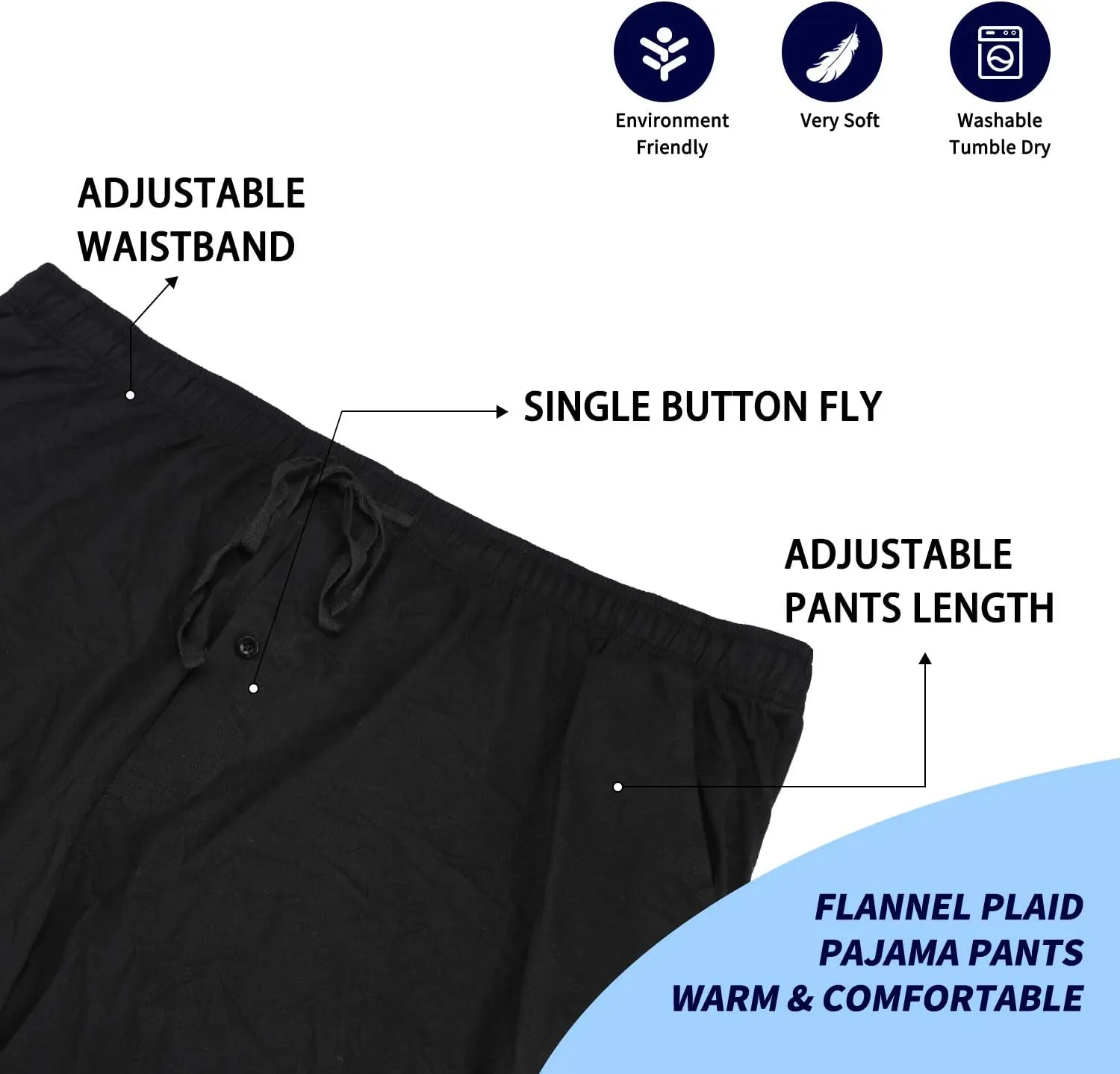 Bintangor Men's Pajama Shorts 100% Cotton Sleep Knit Elastic Waistband Lounge Wear pj Shorts 2 Pack