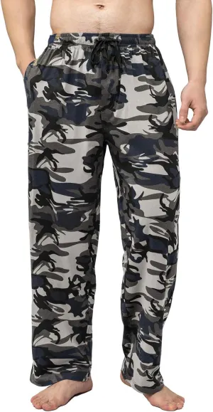 Bintangor Men's Sleep Pajama Pants 100% Cotton Knit Elastic Waistband Lounge Wear Long