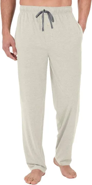 Bintangor Men's Sleep Pajama Pants 100% Cotton Knit Elastic Waistband Lounge Wear Long