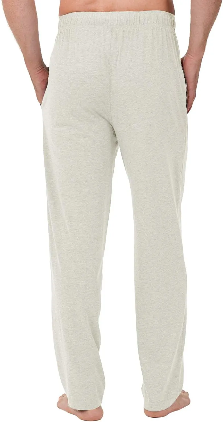 Bintangor Men's Sleep Pajama Pants 100% Cotton Knit Elastic Waistband Lounge Wear Long
