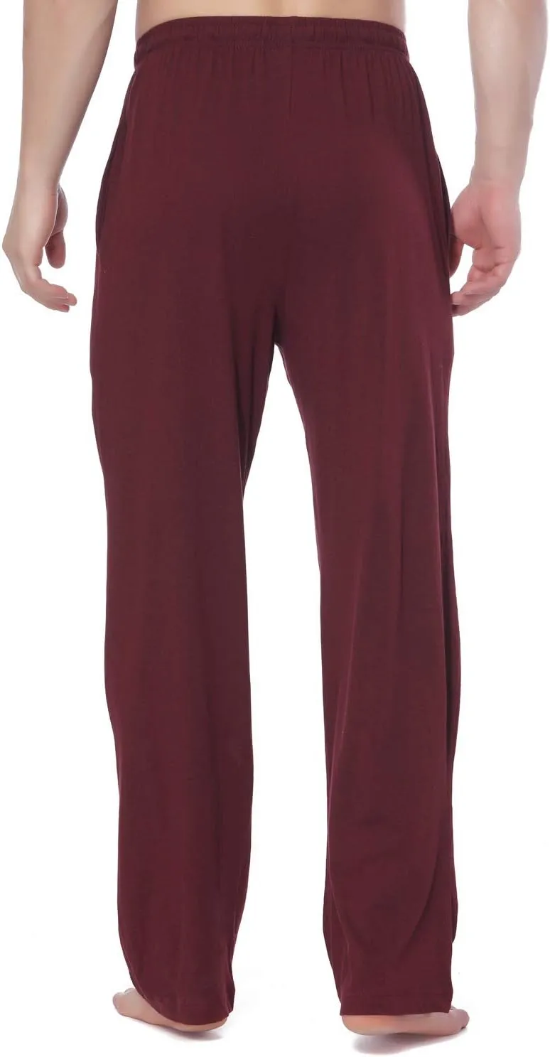 Bintangor Men's Sleep Pajama Pants 100% Cotton Knit Elastic Waistband Lounge Wear Long