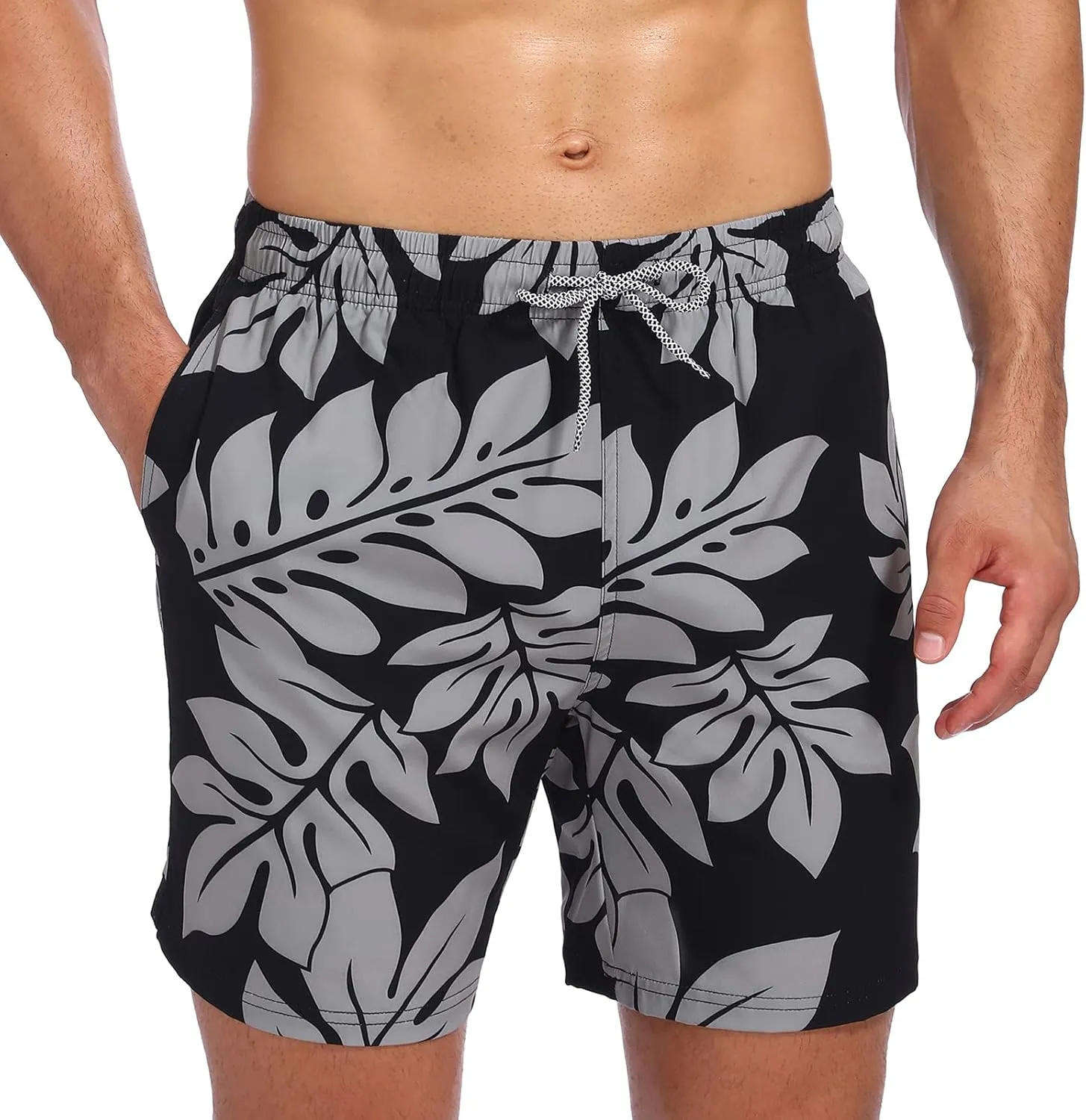 Biwisy Mens Swim Trunks Quick Dry Swim Shorts with Mesh Lining Funny Beach Shorts