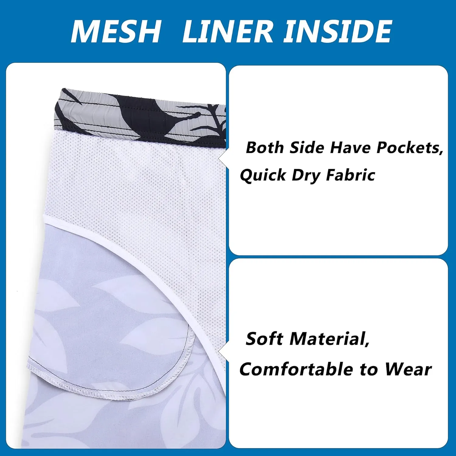 Biwisy Mens Swim Trunks Quick Dry Swim Shorts with Mesh Lining Funny Beach Shorts