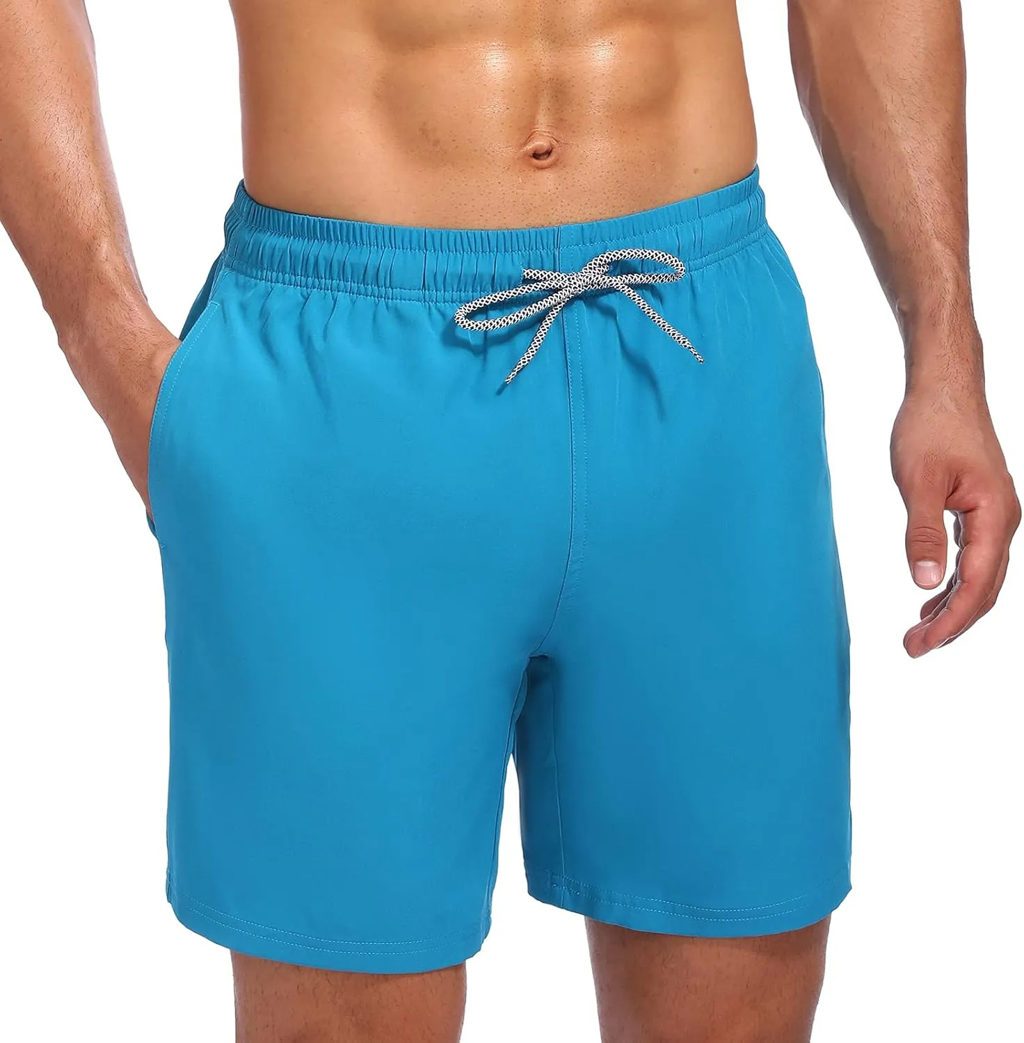 Biwisy Mens Swim Trunks Quick Dry Swim Shorts with Mesh Lining Funny Beach Shorts