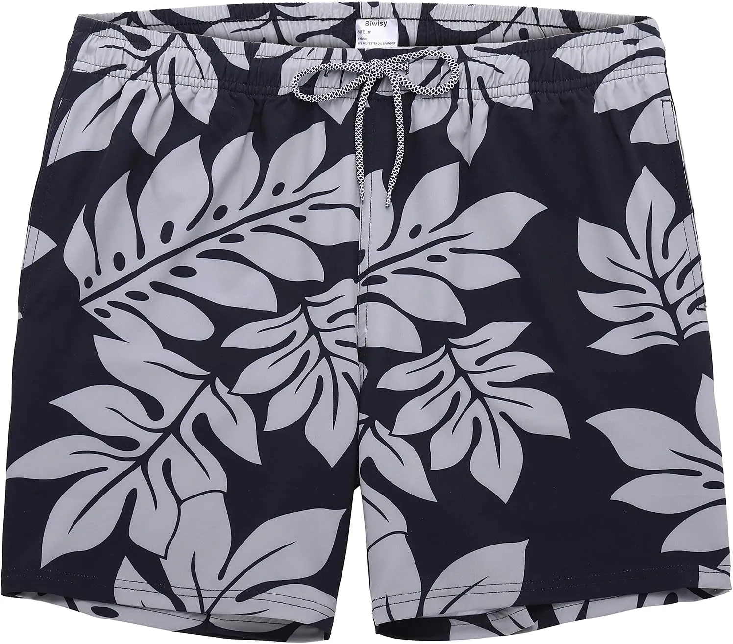 Biwisy Mens Swim Trunks Quick Dry Swim Shorts with Mesh Lining Funny Beach Shorts