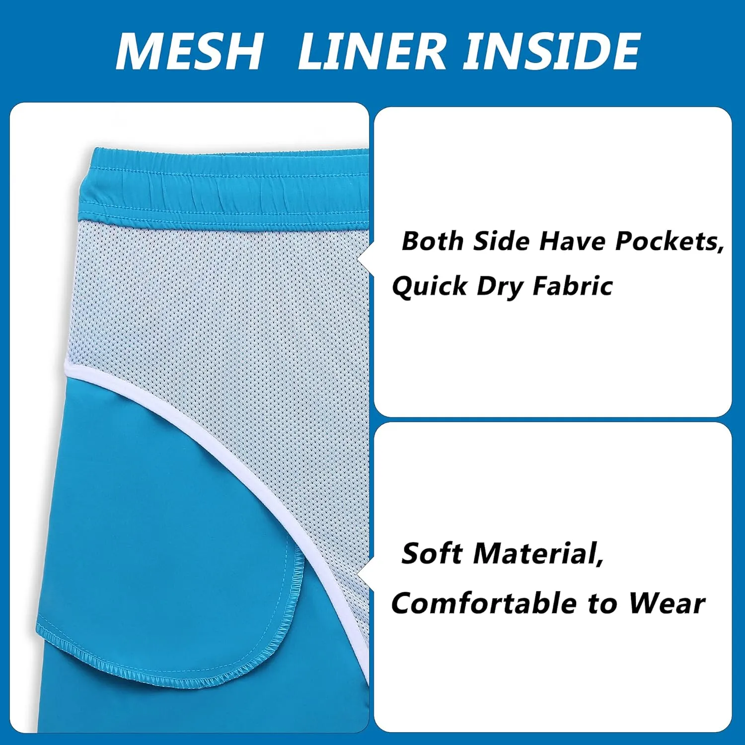 Biwisy Mens Swim Trunks Quick Dry Swim Shorts with Mesh Lining Funny Beach Shorts