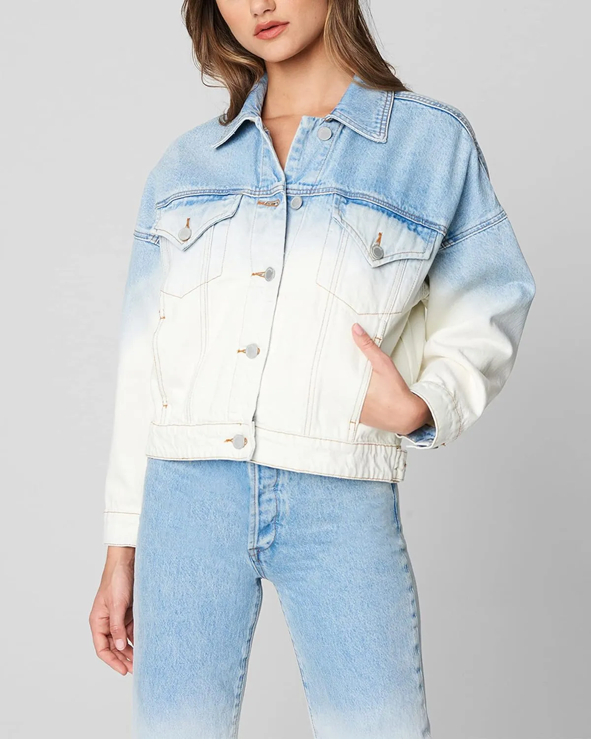 [BLANKNYC] womens Luxury Clothing Denim Trucker JacketLuxury Clothing Denim Trucker Jacket