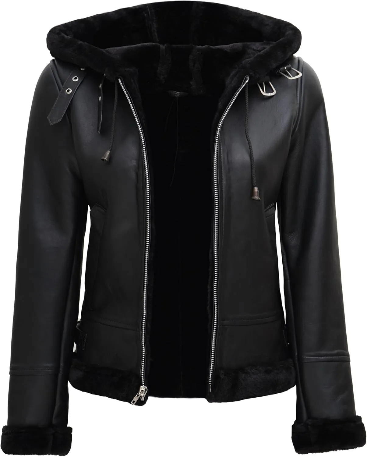 Blingsoul Womens Leather Jacket - Real Leather Winter Jackets for Women