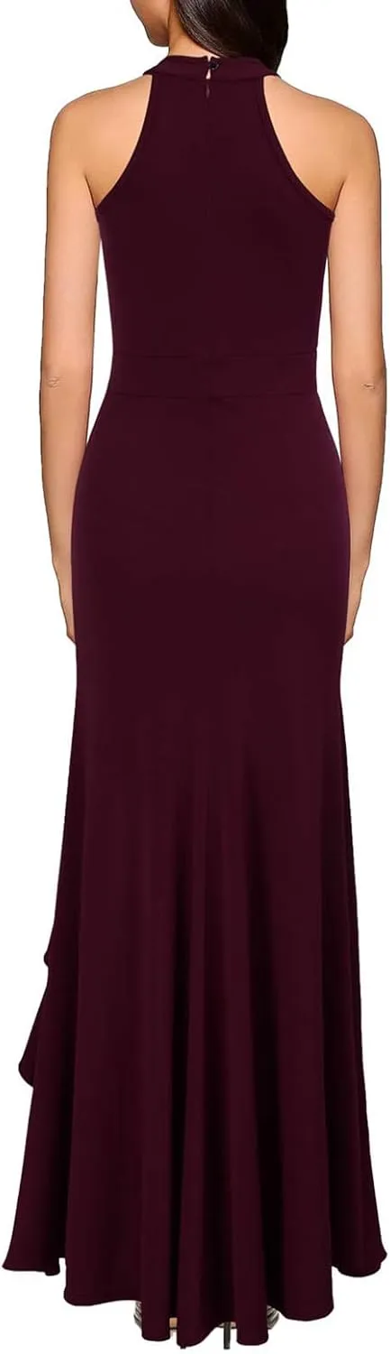Bodycon Maxi Dress for Women Scoop Neck Sleeveless Sexy Dresses Elegant Split Mermaid Evening Cocktail Long Dress