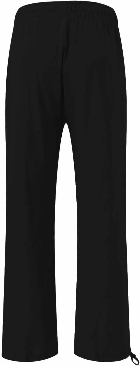 Boho Floral Fish Print Pants for Women Summer Baggy Japanese Style Wide Leg Elastic Waist Pants Trouser with Pockets