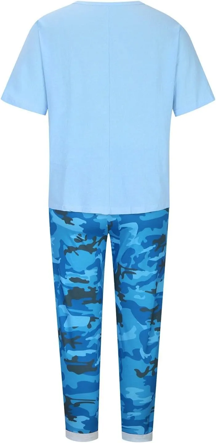 BOXIACEY 2 Piece Outfits for Women Summer Cotton Linen Set Plus Size Camouflage Sets Casual Two Piece Tracksuit Sets
