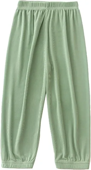 Boys Girls Wide Leg Pants Elastic Waist Pull On Joggers Baggy Sweatpants for Kids Sport Dance Trousers Harem Pants