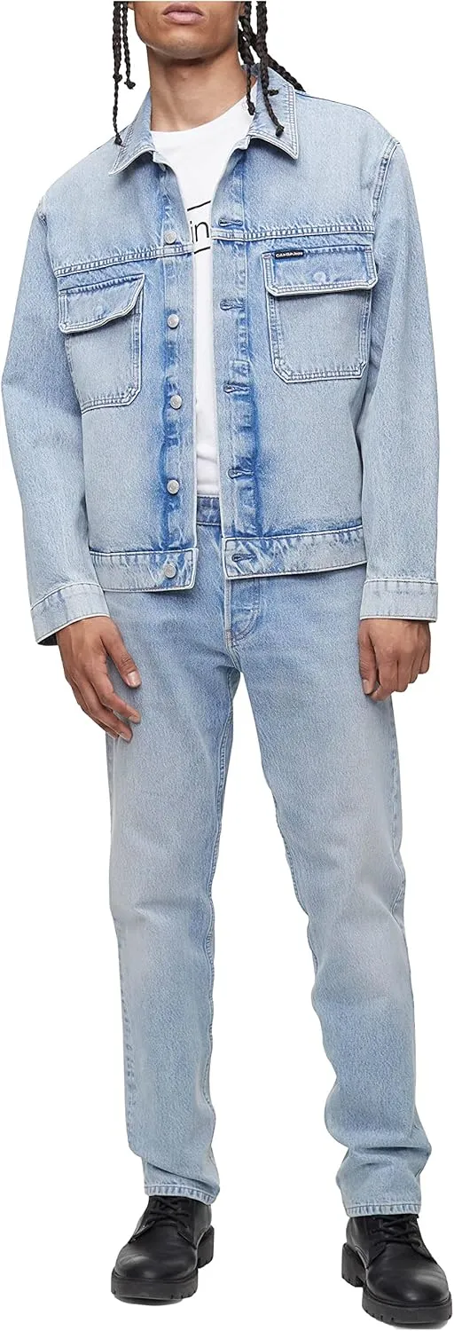 Calvin Klein Men's Medium Stonewash Utility Trucker Jacket