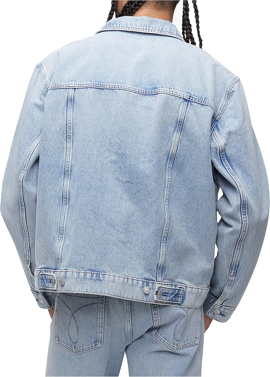 Calvin Klein Men's Medium Stonewash Utility Trucker Jacket