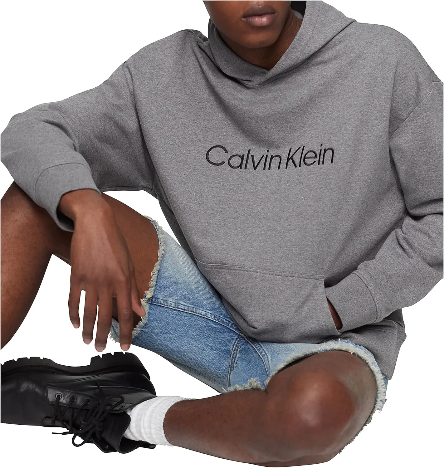 Calvin Klein Men's Relaxed Fit Logo French Terry Hoodie