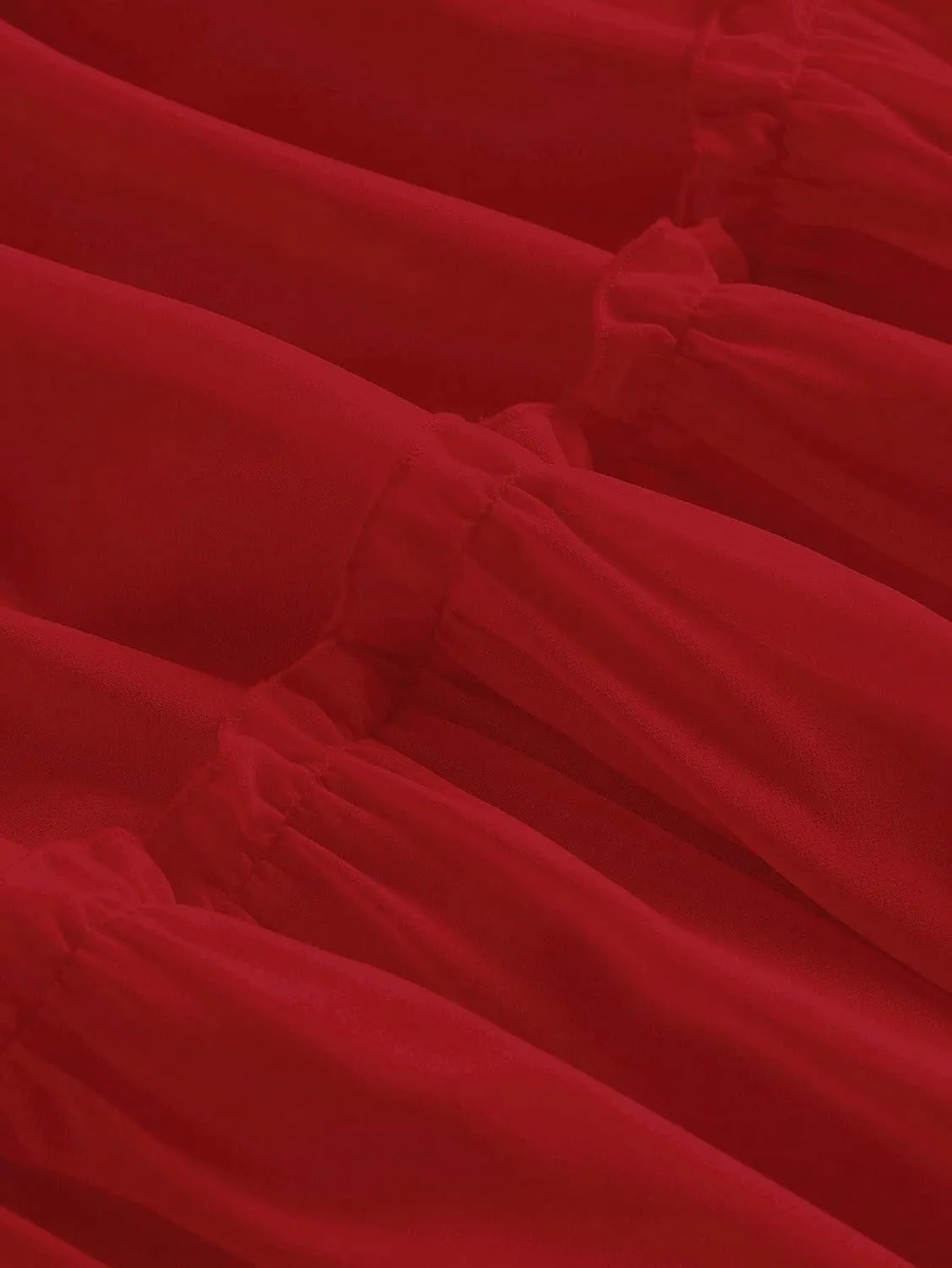 Casual Women's Skirt Women Red Long Tiered Layer Frill Trim Ruffle Hem Long Skirt for Women