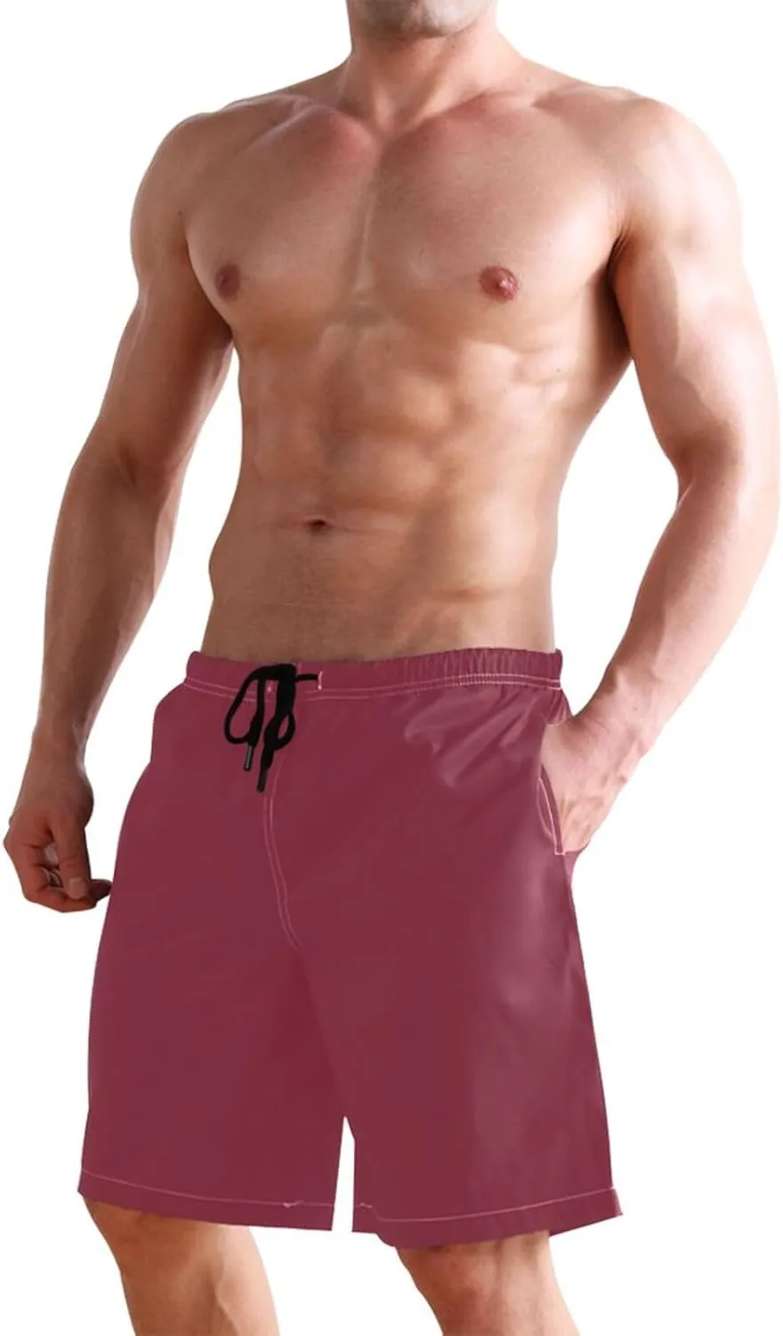 CHIFIGNO Ghostly Night Black Swim Shorts for Men, Quick Dry Shorts Men, Small Men's Beach Shorts