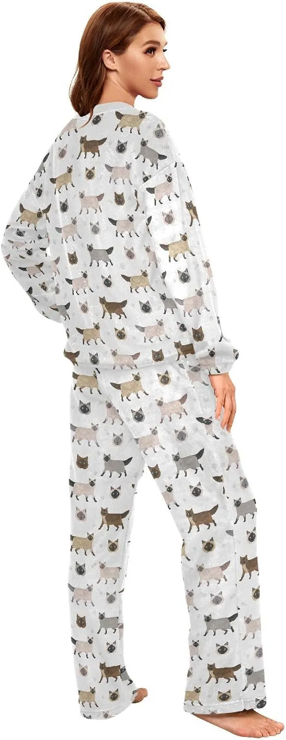 Christmas Nutcrackers Women's Fuzzy Pajama Set Fleece Long Sleeve Soft Loungewear