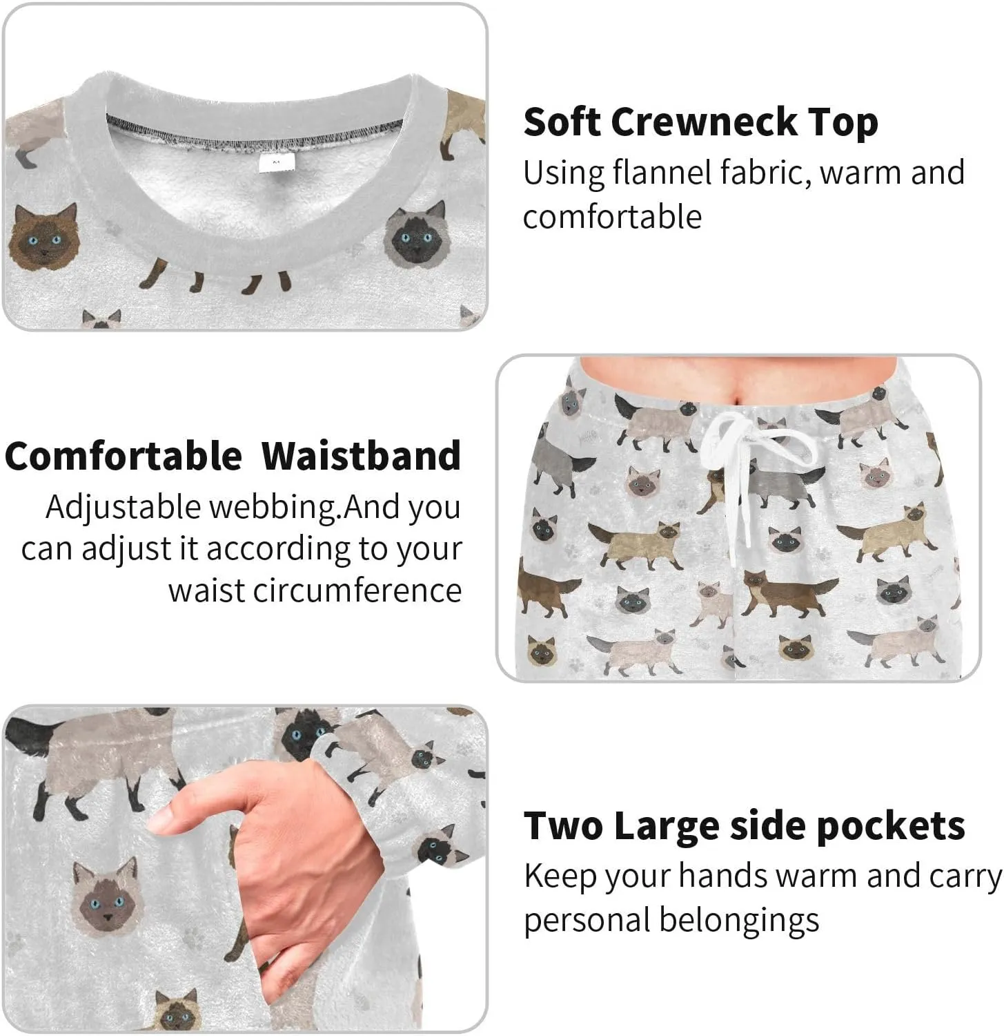 Christmas Nutcrackers Women's Fuzzy Pajama Set Fleece Long Sleeve Soft Loungewear