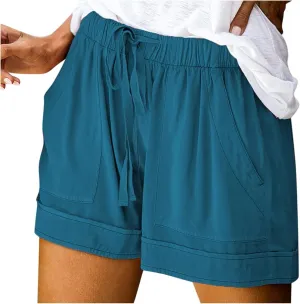 Cotton Shorts for Women Dressy Summer Summer Shorts Stretchy Trendy Drawstring Hiking Shorts with Pockets