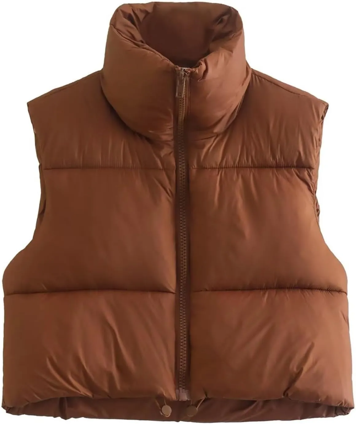 Cropped Puffer Vest for Women Lightweight Full Zip Sleeveless Warm Padded Coat Fall Gilet Jacket 2023 Puffy Outerwear