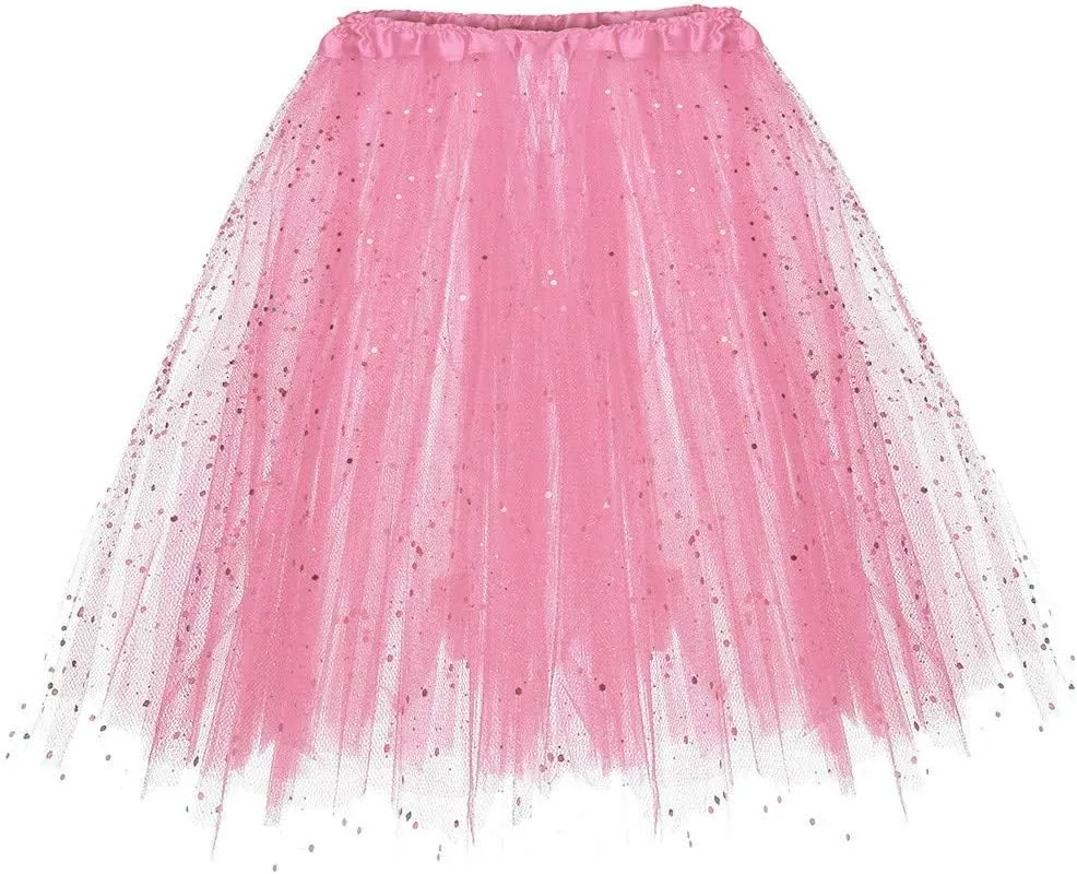 Dancing Skirt Paillette Womens Short Skirts for Girls Trendy Elastic Plus Size Party Skirt Layered Adult 3 Pleated Mini Skirt