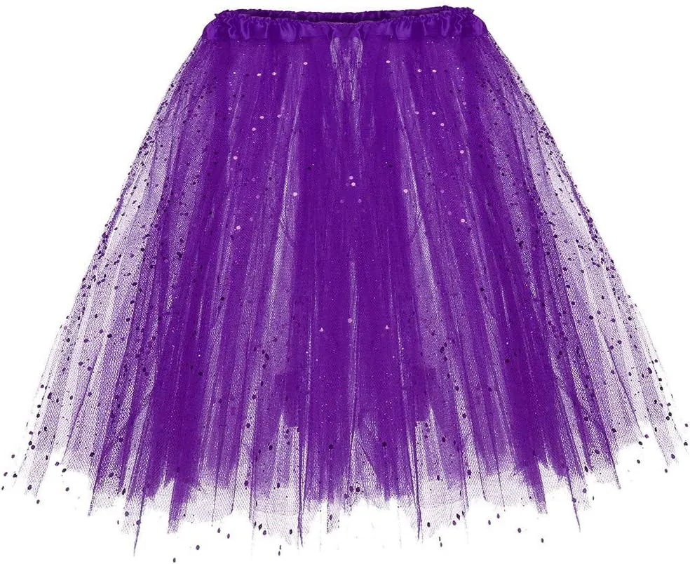 Dancing Skirt Paillette Womens Short Skirts for Girls Trendy Elastic Plus Size Party Skirt Layered Adult 3 Pleated Mini Skirt