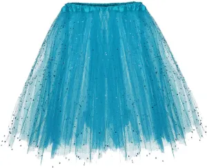 Dancing Skirt Paillette Womens Short Skirts for Girls Trendy Elastic Plus Size Party Skirt Layered Adult 3 Pleated Mini Skirt