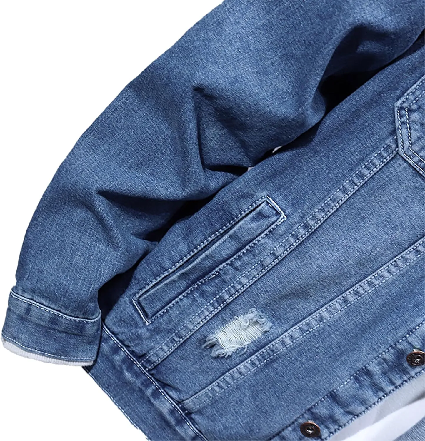 Denim Jacket For Men Classic Fit Long Sleeve Jean Jacket Casual Button Down Denim Jackets Fashion Motorcycle Coats