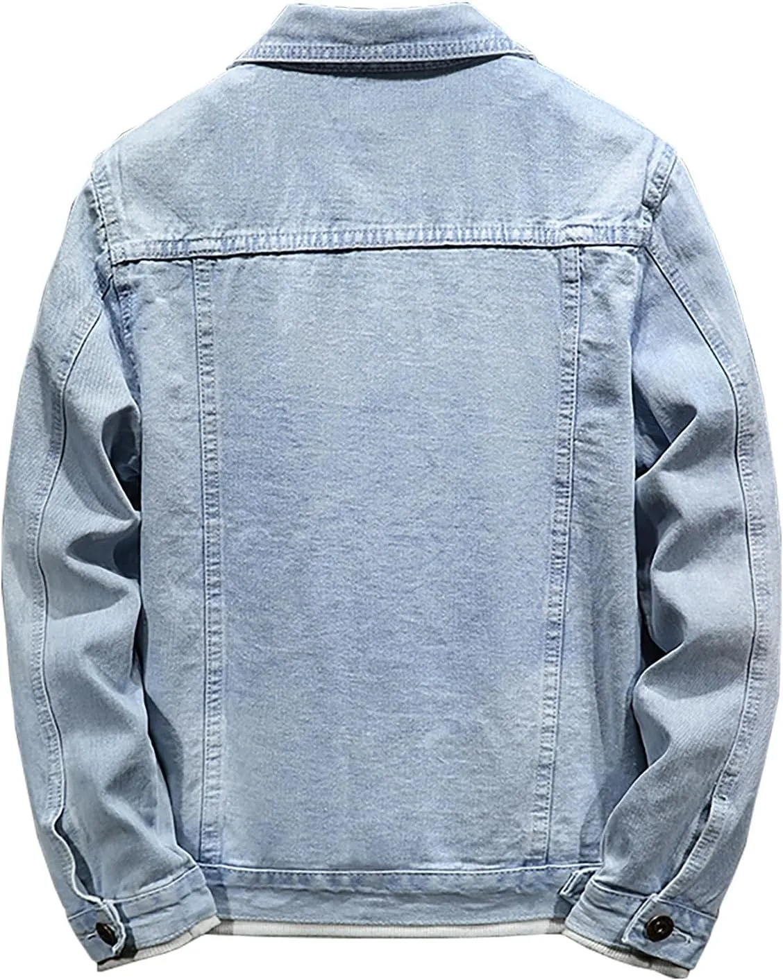 Denim Jacket For Men Classic Fit Long Sleeve Jean Jacket Casual Button Down Denim Jackets Fashion Motorcycle Coats