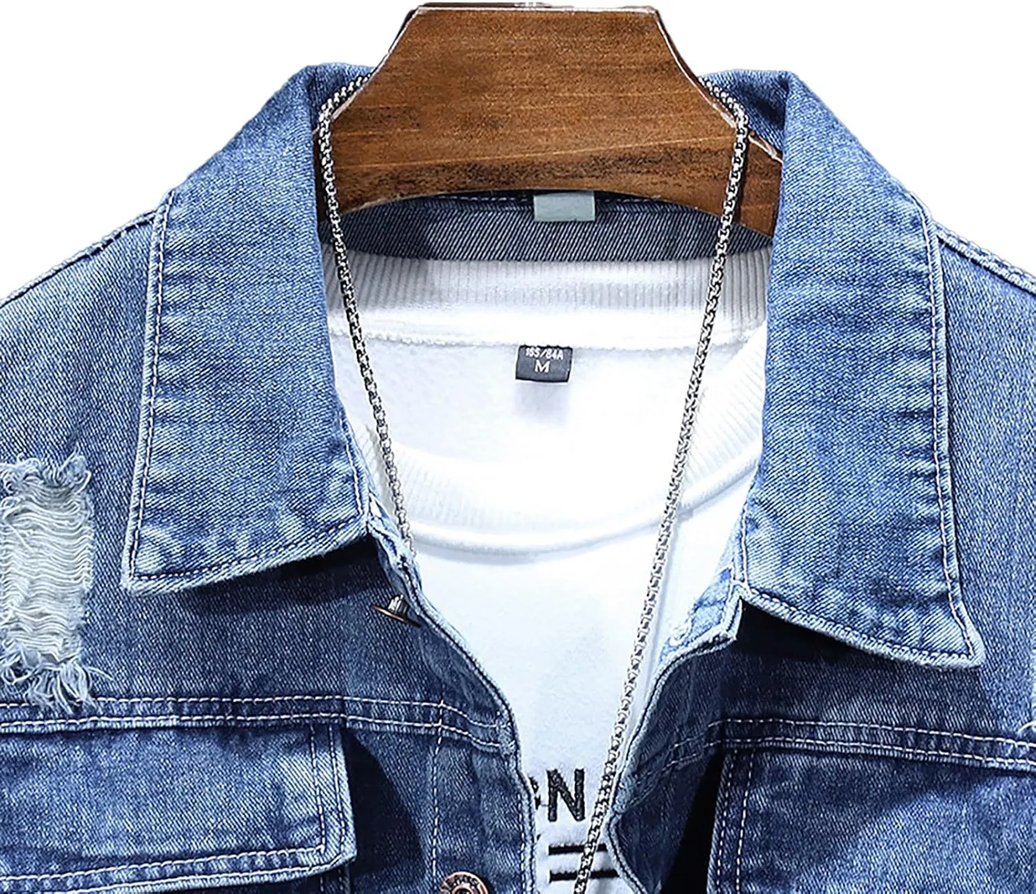 Denim Jacket For Men Classic Fit Long Sleeve Jean Jacket Casual Button Down Denim Jackets Fashion Motorcycle Coats