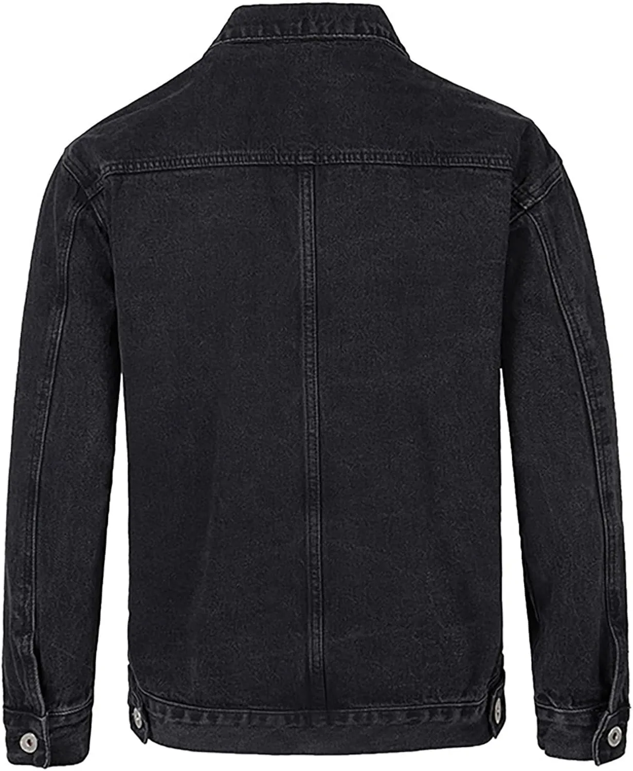 Denim Jacket for Men, Men's Trucker Jacket Autumn Winter Casual Long Sleeve Lapel Collar Solid Denim Jacket Coat