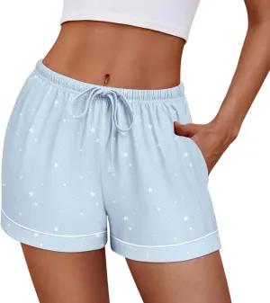 Ekouaer Womens Pajama Shorts Casual Summer Sleep Shorts Cute Printed Lounge Pj Bottoms with Drawstring & Pockets