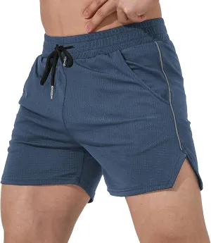 Elastic Waist Summer Shorts for Men Relaxed Fitted Running Shorts with Slit Beach Vacation Lounge Wear with Pockets