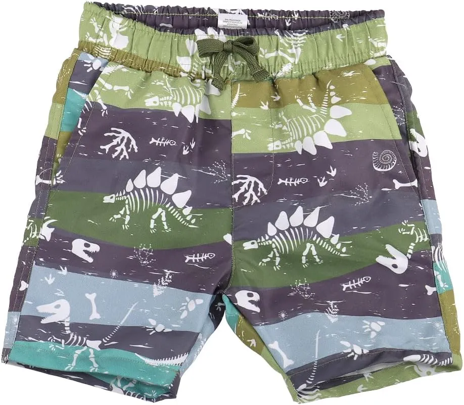 ESTAMICO Boys' Quick Dry Beach Swim Trunk Printed Board Shorts with Pockets