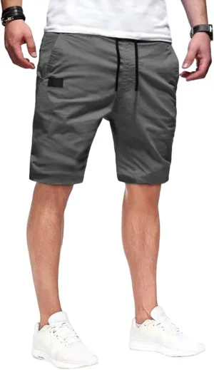 evzosrz Mens Casual Shorts Drawstring Elastic Waist Drawstring Summer Beach Stretch Twill Chino Short Pants with Pockets