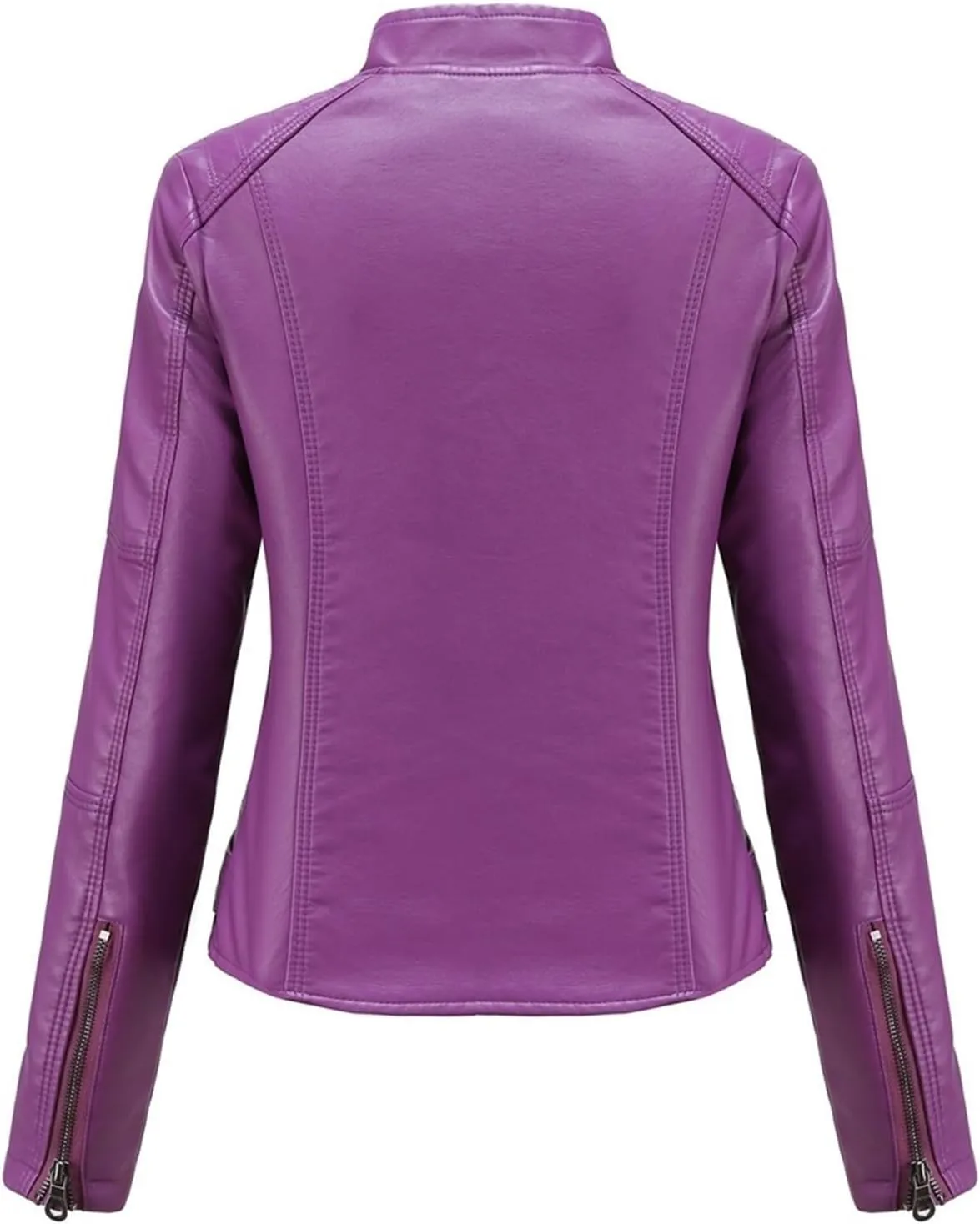Faux Leather Jackets For Women Motorcycle PU Moto Biker Outwear CoatZip Leather Jackets For Women